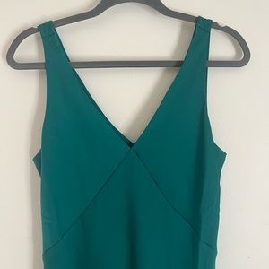 NWOT blue green midi slip dress